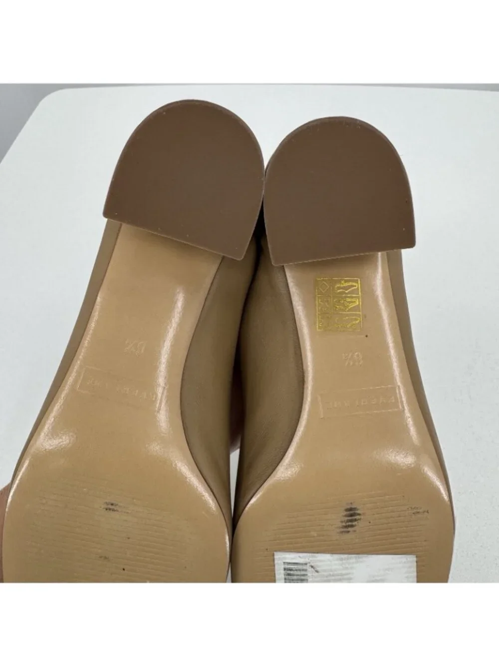 Everlane Italian Leather Day Heel Light Taupe 6.5 Women's Elastic Back Comfort